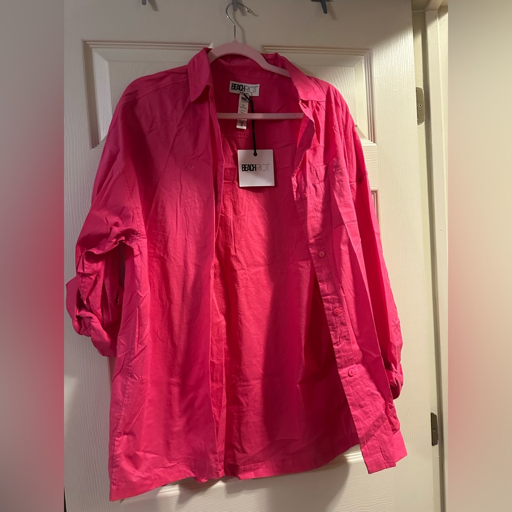 Beach Riot Button Down Cover Up